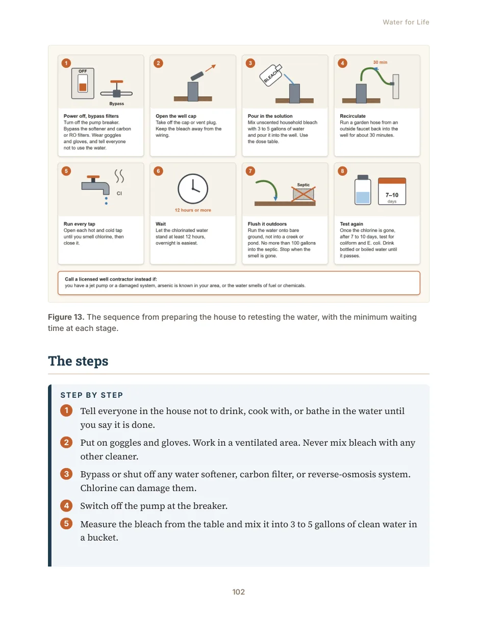 Shock chlorination steps
